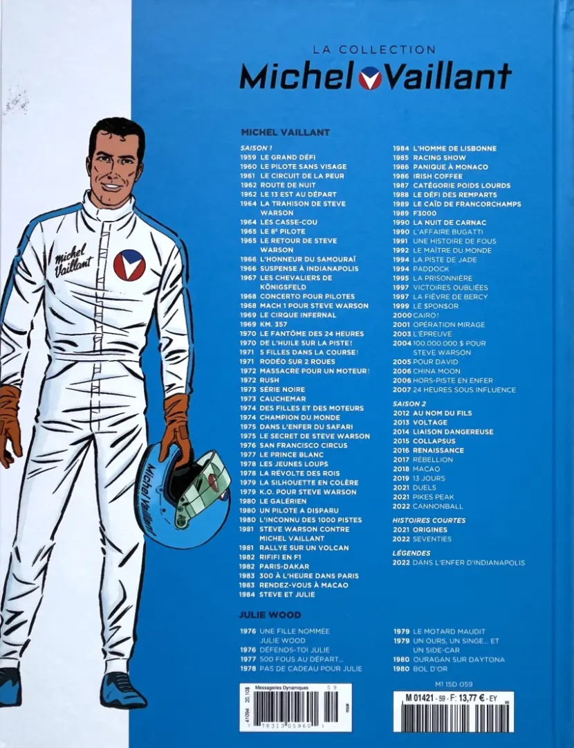 Verso de l'album Michel Vaillant La Collection 58 F3000