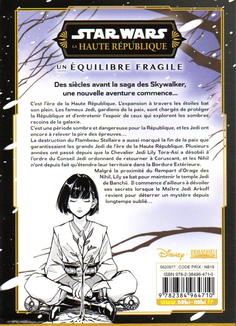 Verso de l'album Star Wars - La Haute République - Un équilibre fragile 3