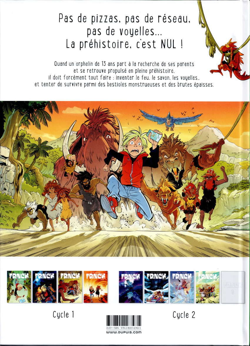 Verso de l'album Frnck Tome 1 Le début du commencement