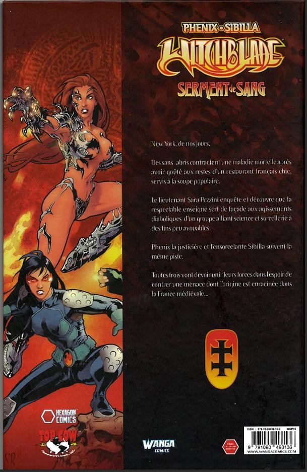 Verso de l'album Witchblade Tome 1 Serment de sang
