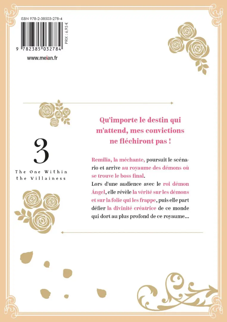 Verso de l'album The One Within the Villainess 3 Tome 3