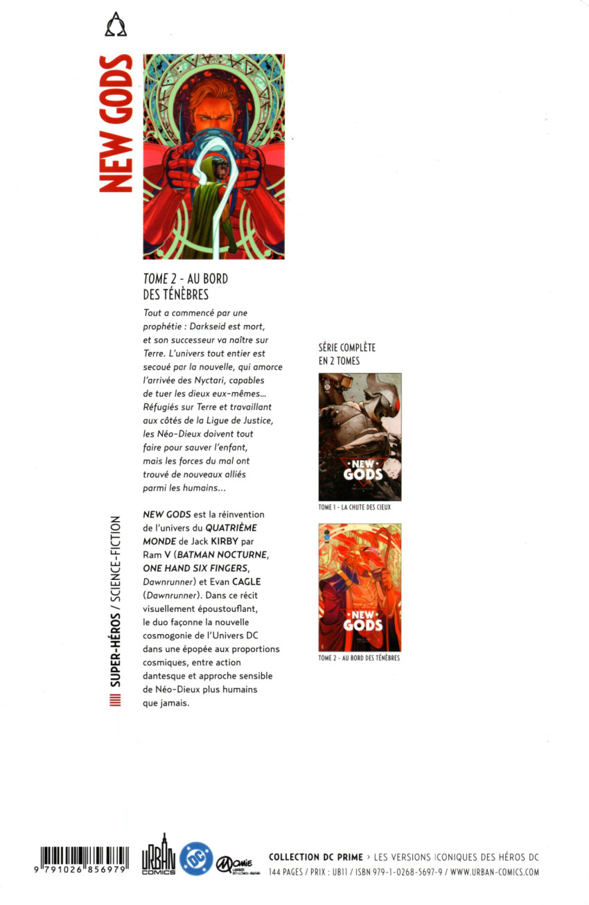 Verso de l'album New Gods Tome 2 Au bord des ténébres