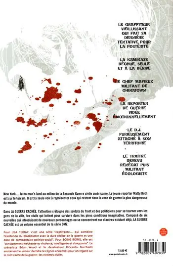Verso de l'album DMZ Tome 5 La Guerre cachée