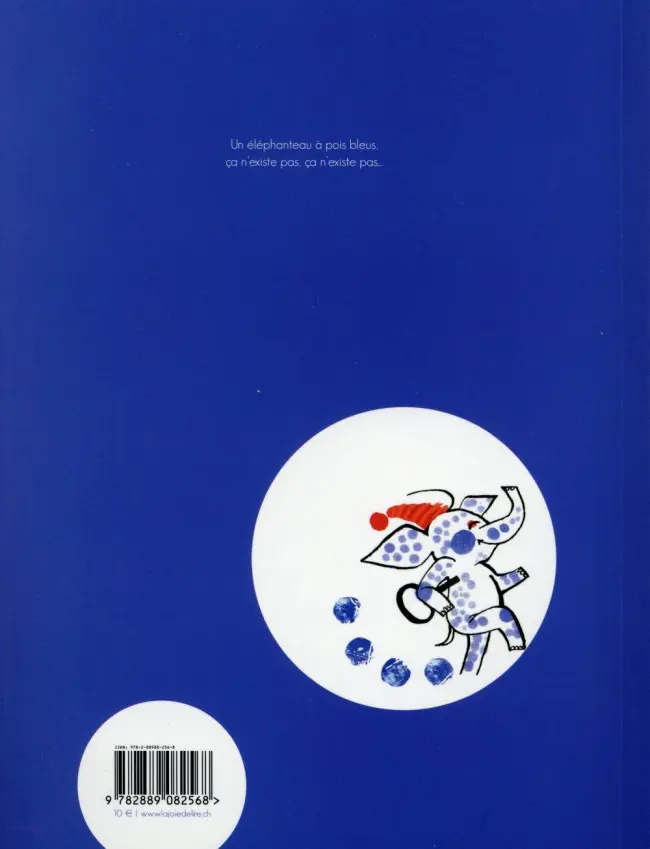 Verso de l'album L'éléphanteau à pois bleus