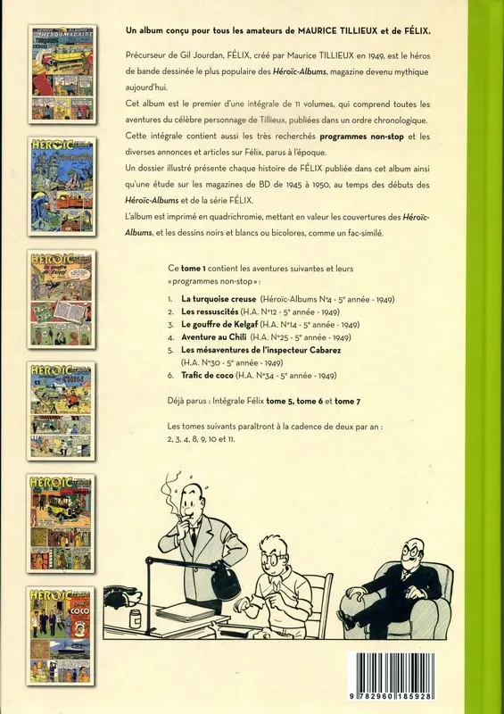 Verso de l'album Félix Intégrale Tome 1
