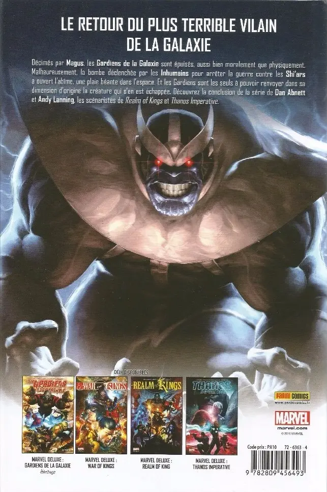 Verso de l'album Les Gardiens de la Galaxie Tome 3 Realm of Kings