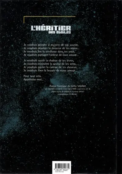 Verso de l'album L'Héritier des étoiles Tome 1 Apprivoise-moi
