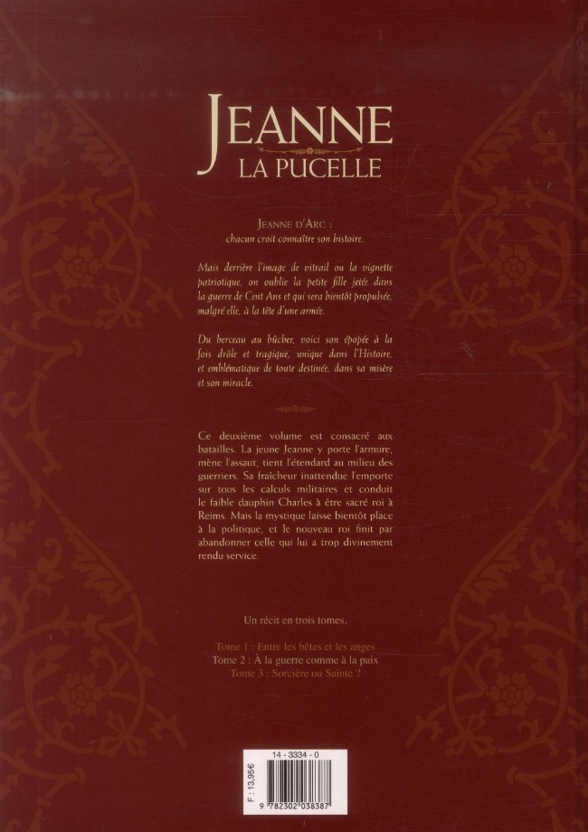 Verso de l'album Jeanne la pucelle Tome 2 À la guerre comme à la paix