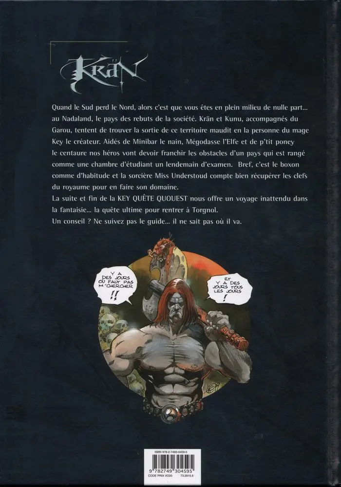 Verso de l'album Krän Tome 9 The key quête quouest tou