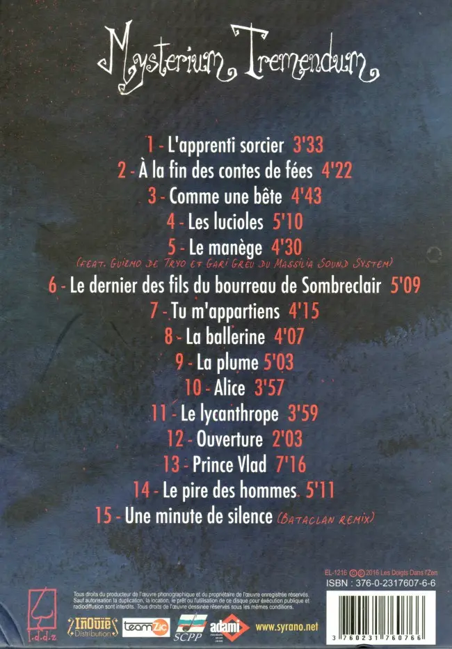 Verso de l'album Mysterium Tremendum