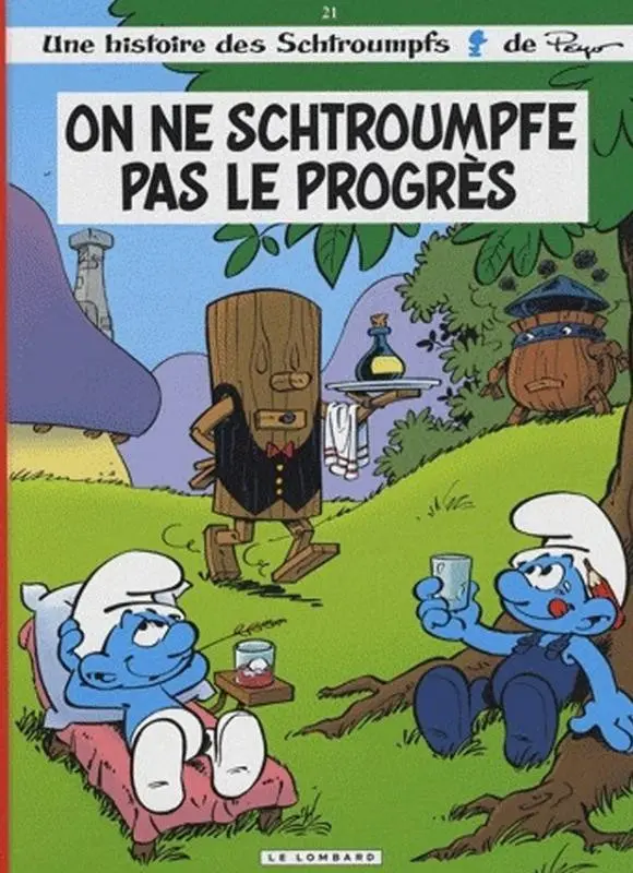 Couverture de l'album Les Schtroumpfs Tome 21 On ne Schtroumpfe pas le progrès
