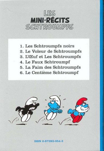 Verso de l'album Les Schtroumpfs Tome 1 Les Schtroumpfs noirs