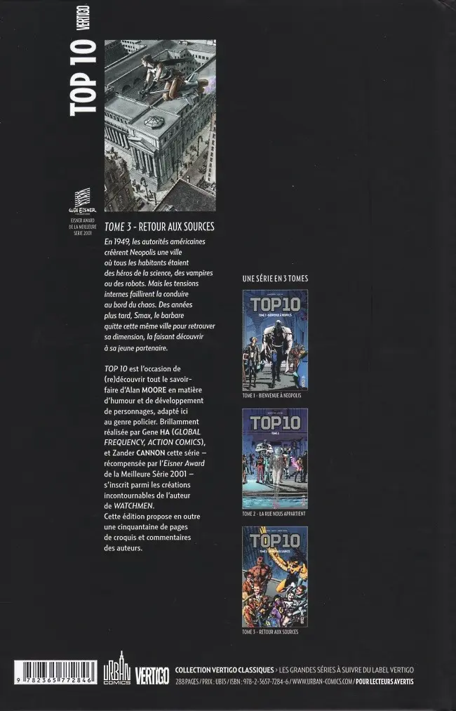 Verso de l'album Top 10 Urban Comics Tome 3 Retour aux sources