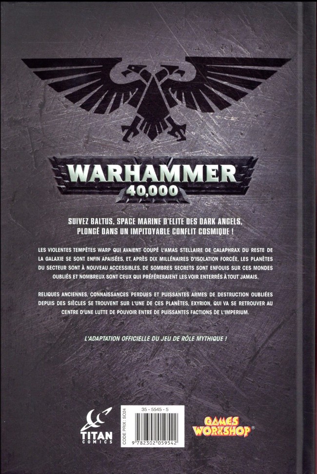 Verso de l'album Warhammer 40,000 1 Volonté d'acier