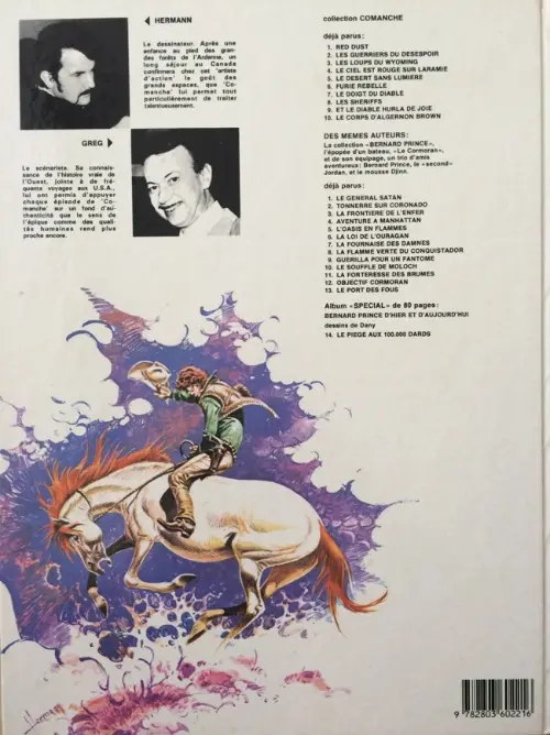 Verso de l'album Comanche Tome 7 Le doigt du diable