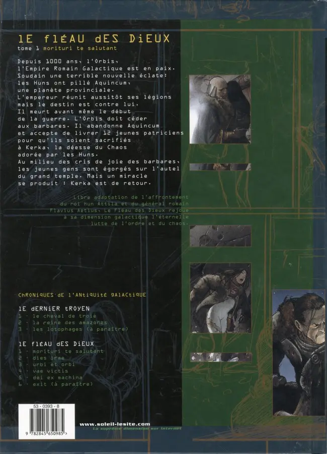 Verso de l'album Le Fléau des dieux Tome 1 Morituri te salutant