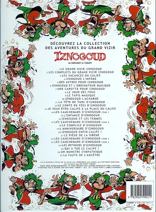 Verso de l'album Iznogoud Tome 9 Le tapis magique