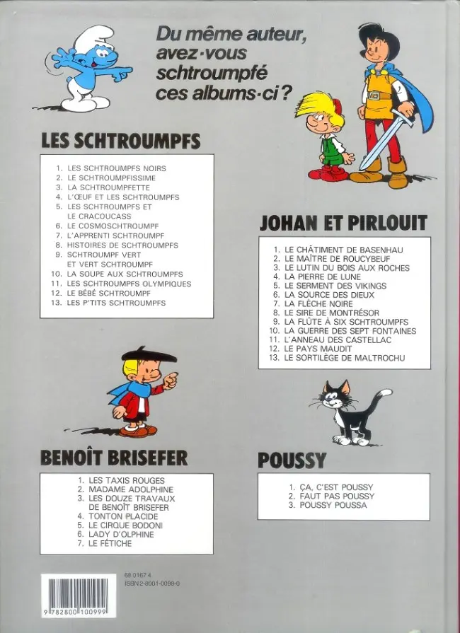 Verso de l'album Johan et Pirlouit Tome 5 Le serment des vikings