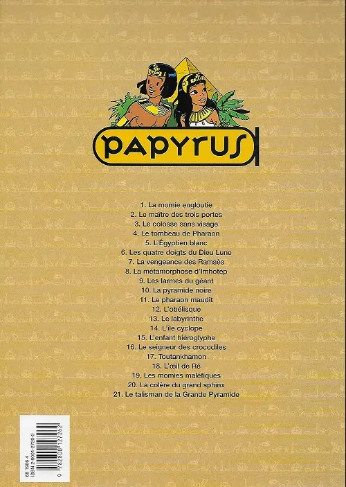 Verso de l'album Papyrus Tome 6 Les quatre doigts du dieu Lune