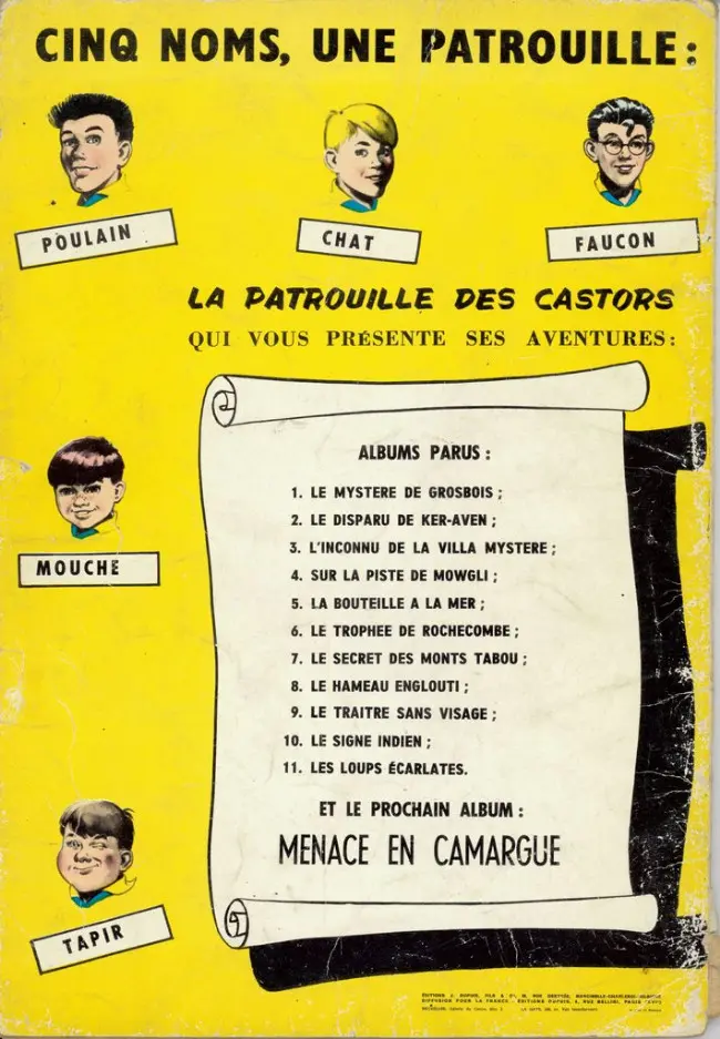 Verso de l'album La Patrouille des Castors Tome 1 Le Mystère de Grosbois