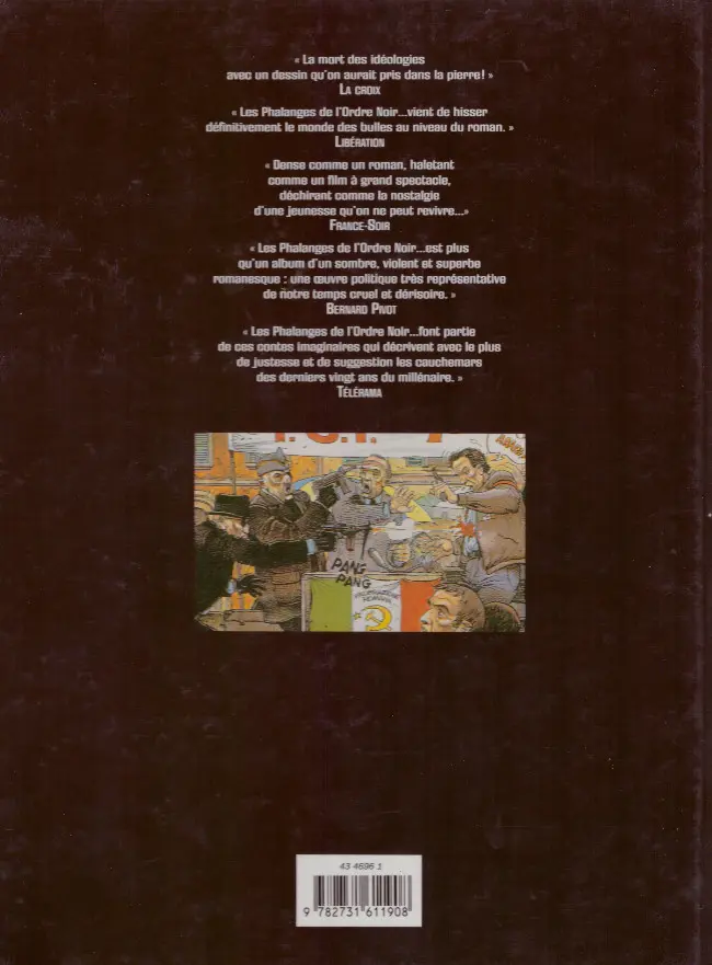 Verso de l'album Les Phalanges de l'ordre noir