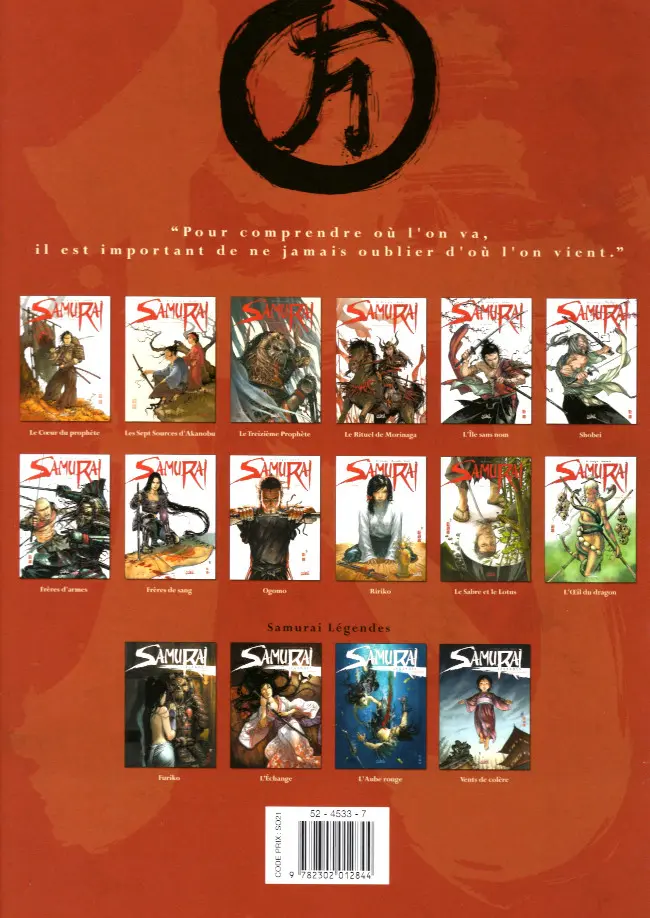 Verso de l'album Samurai Tome 6 Shobei