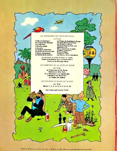 Verso de l'album Tintin Tome 7 L'île noire