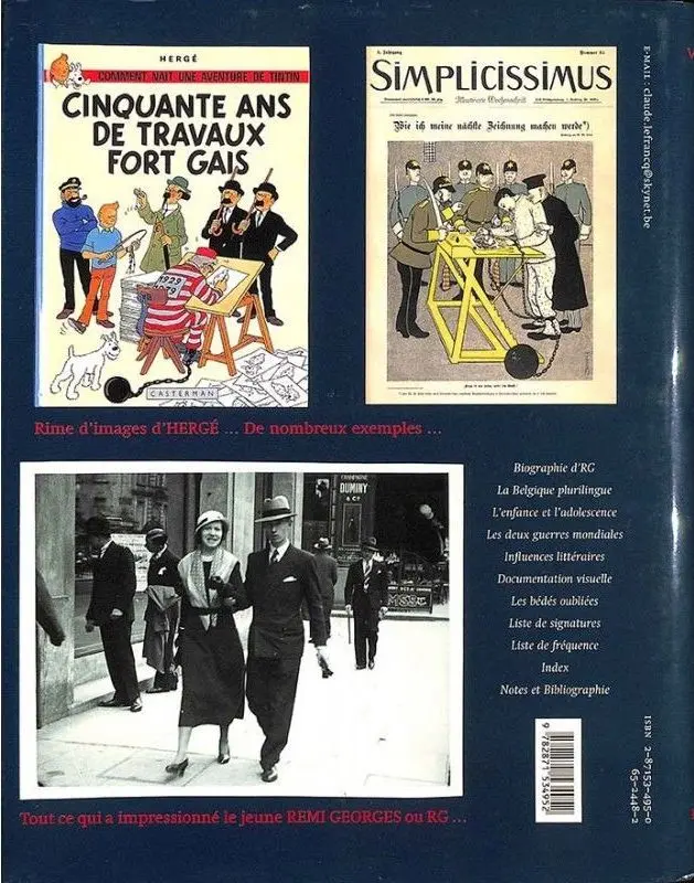 Verso de l'album Tracé RG Le phénomène Hergé