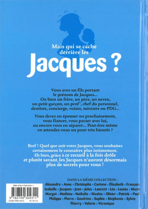 Verso de l'album L'Encyclopédie des prénoms en BD Tome 27 Jacques