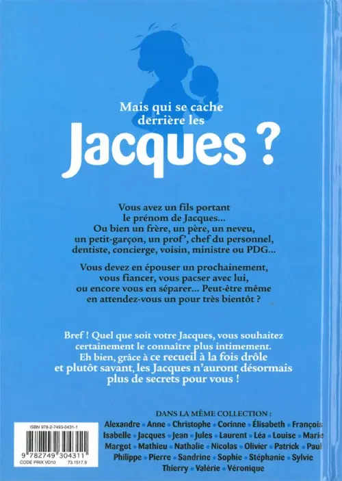 Verso de l'album L'Encyclopédie des prénoms en BD Tome 27 Jacques