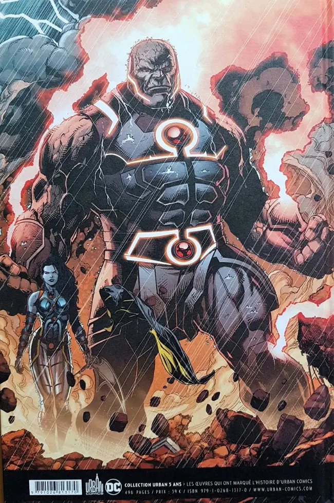 Verso de l'album Justice League La Guerre de Darkseid