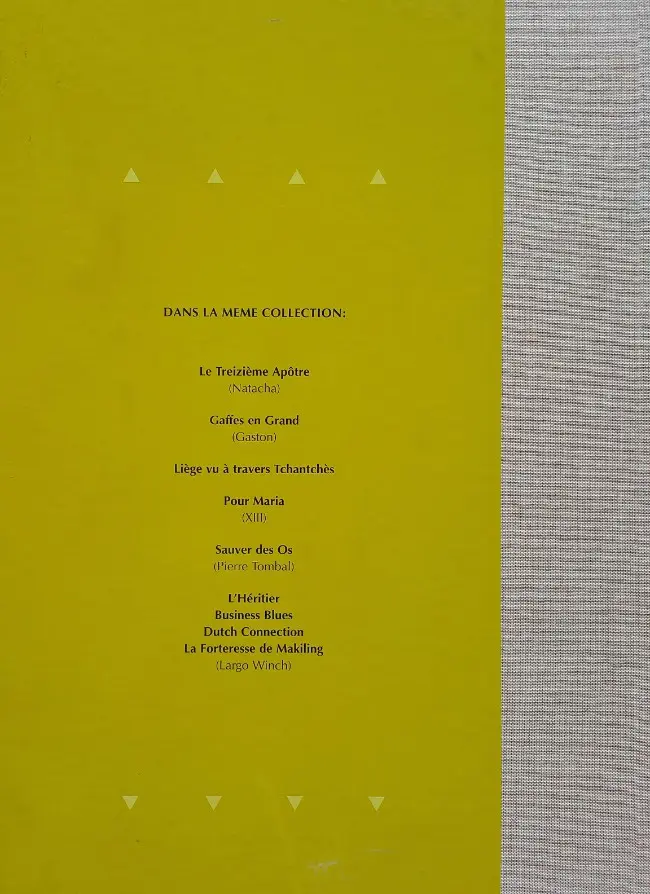 Verso de l'album Largo Winch La forteresse de Makiling / L'heure du tigre