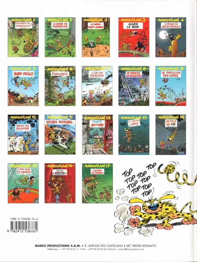 Verso de l'album Marsupilami Tome 17 L'orchidée des Chahutas