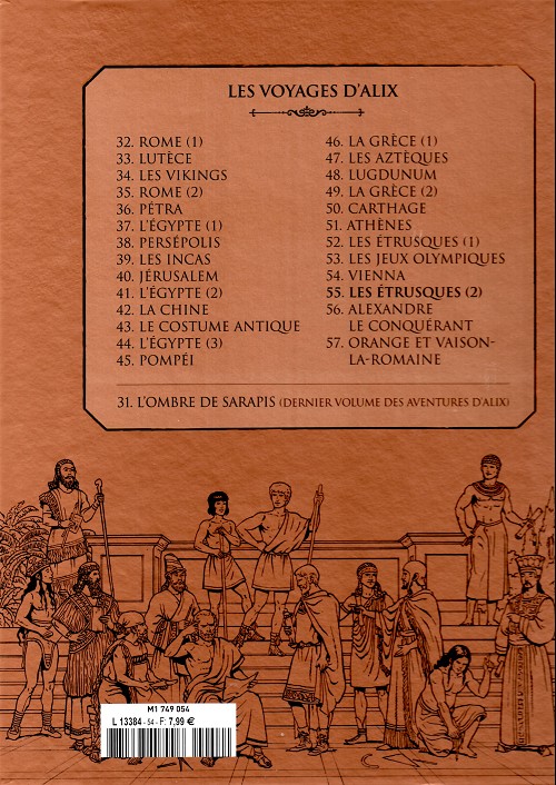 Verso de l'album Alix La collection Tome 55 Les voyages d'Alix - Les Étrusques (2)