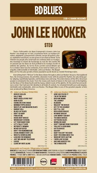 Verso de l'album BD Blues Tome 6 John Lee Hooker