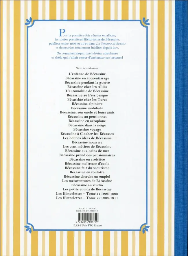 Verso de l'album Bécassine (Les Historiettes) Tome 3 Tome 3 : 1911-1914