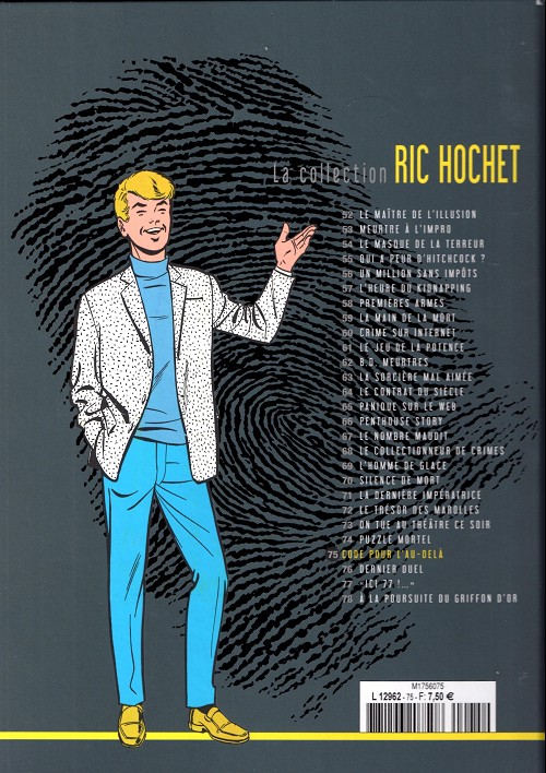 Verso de l'album Ric Hochet La collection Tome 75 Code pour l'au-delà
