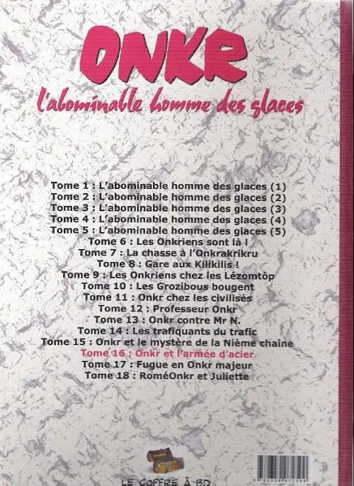 Verso de l'album Onkr Tome 16 L'armée d'acier