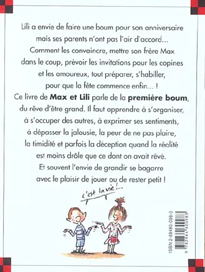 Verso de l'album Ainsi va la vie Tome 69 Lili veut faire une boum