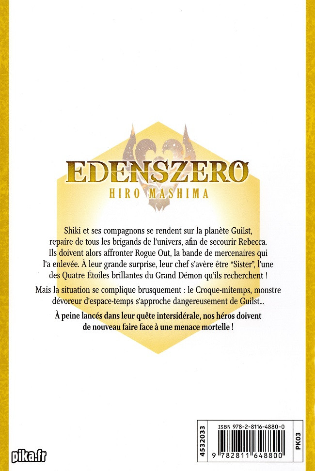 Verso de l'album Edens zero 4 De nouveaux compagnons
