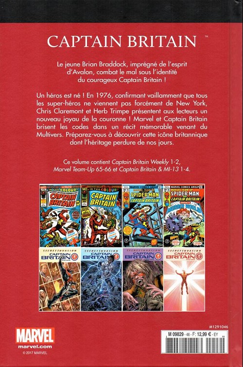 Verso de l'album Le meilleur des Super-Héros Marvel Tome 46 Captain britain