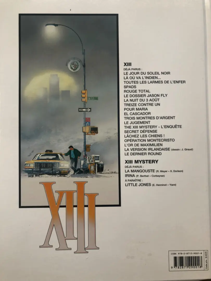 Verso de l'album XIII Tome 2 La où va l'indien...