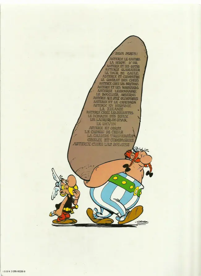 Verso de l'album Astérix Tome 10 Astérix Légionnaire