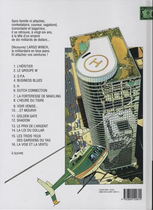 Verso de l'album Largo Winch Tome 11 Golden Gate