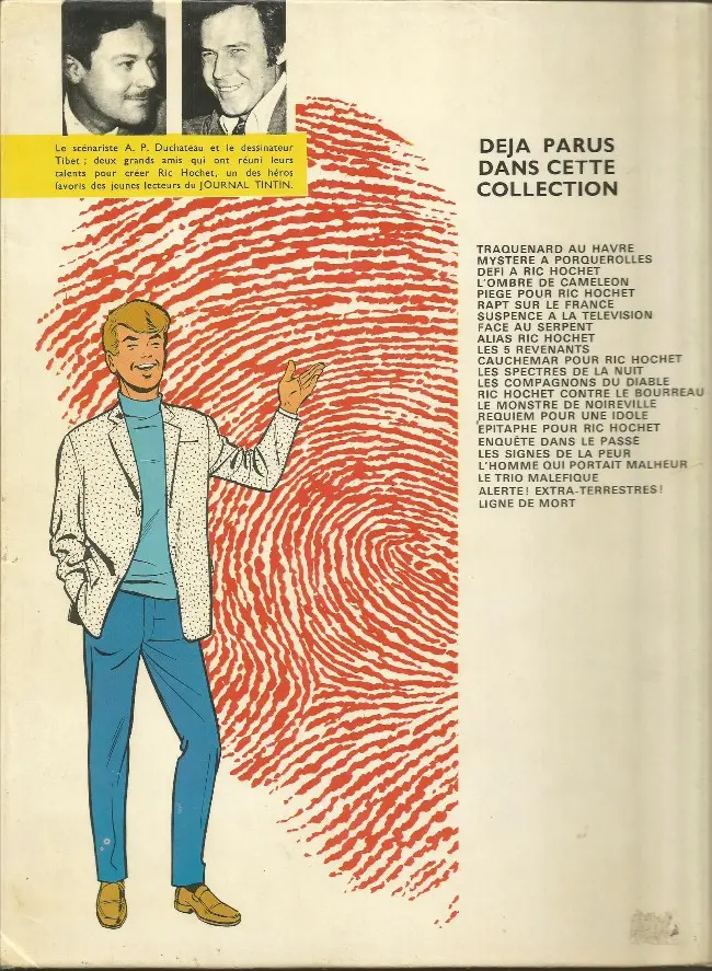Verso de l'album Ric Hochet Tome 20 L'homme qui portait malheur