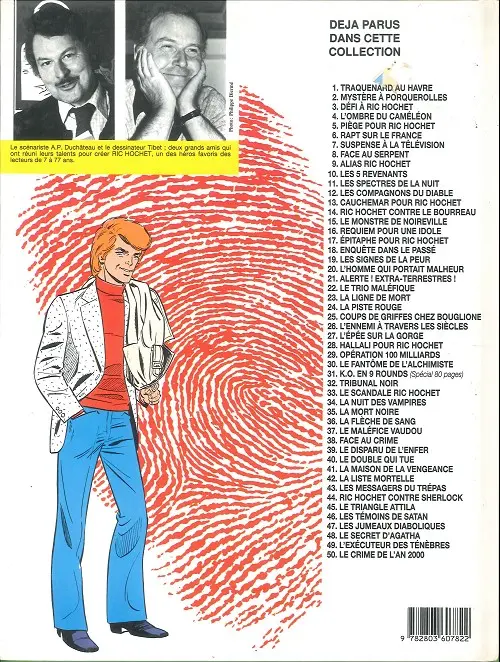Verso de l'album Ric Hochet Tome 47 Les jumeaux diaboliques