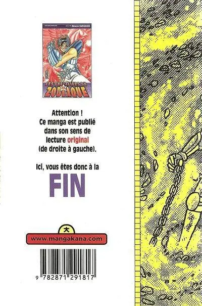 Verso de l'album Saint Seiya - Les Chevaliers du Zodiaque 12 Affrontement mortel dans la salle du grand Pope