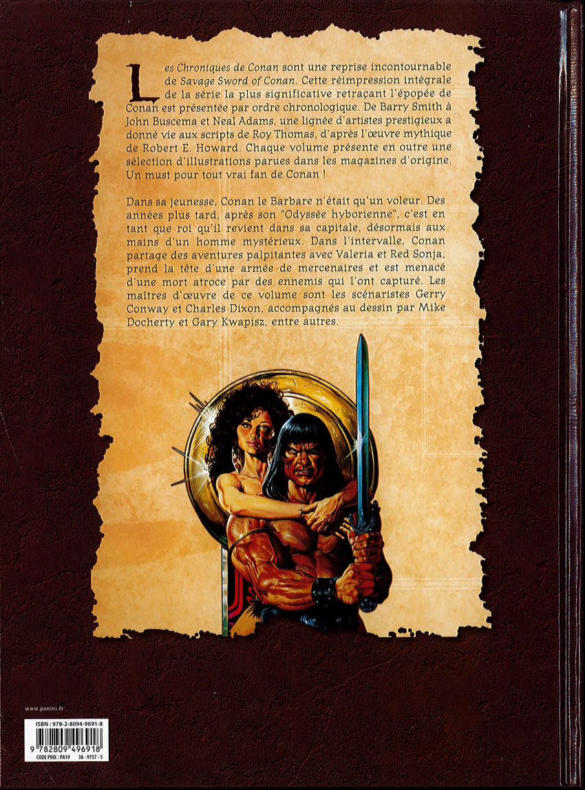 Verso de l'album Les Chroniques de Conan Tome 29 1990 (I)