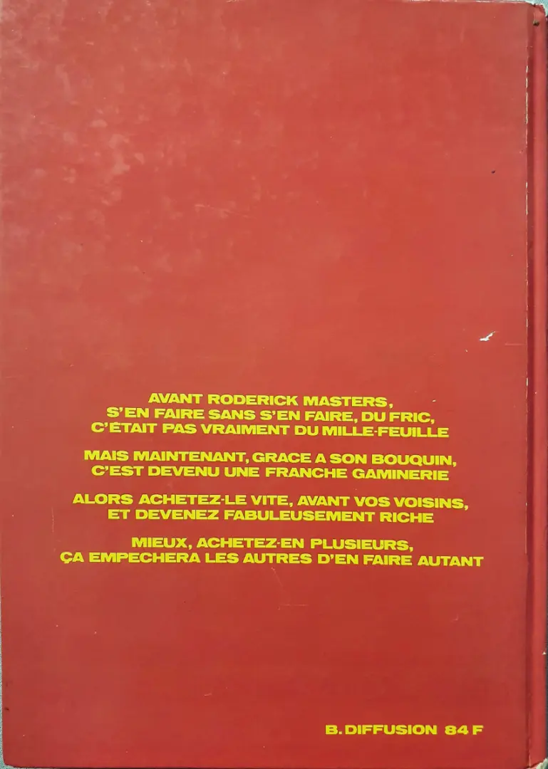 Verso de l'album Le livre du Fric