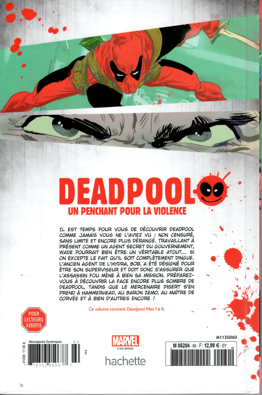 Verso de l'album Deadpool - La collection qui tue Tome 60 Un penchant pour la violence